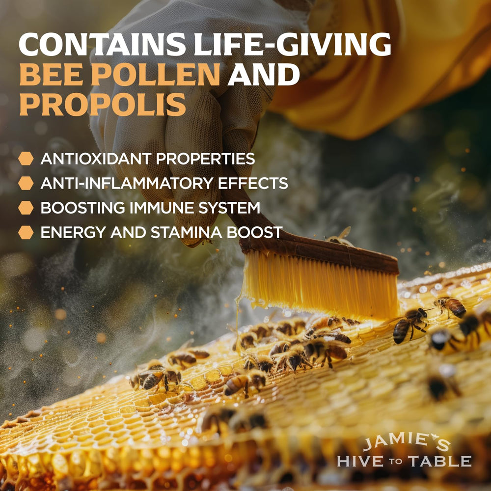 Jamie’s Hive to Table yogurt and baked goods gain flavor depth from 100% pure pollen.