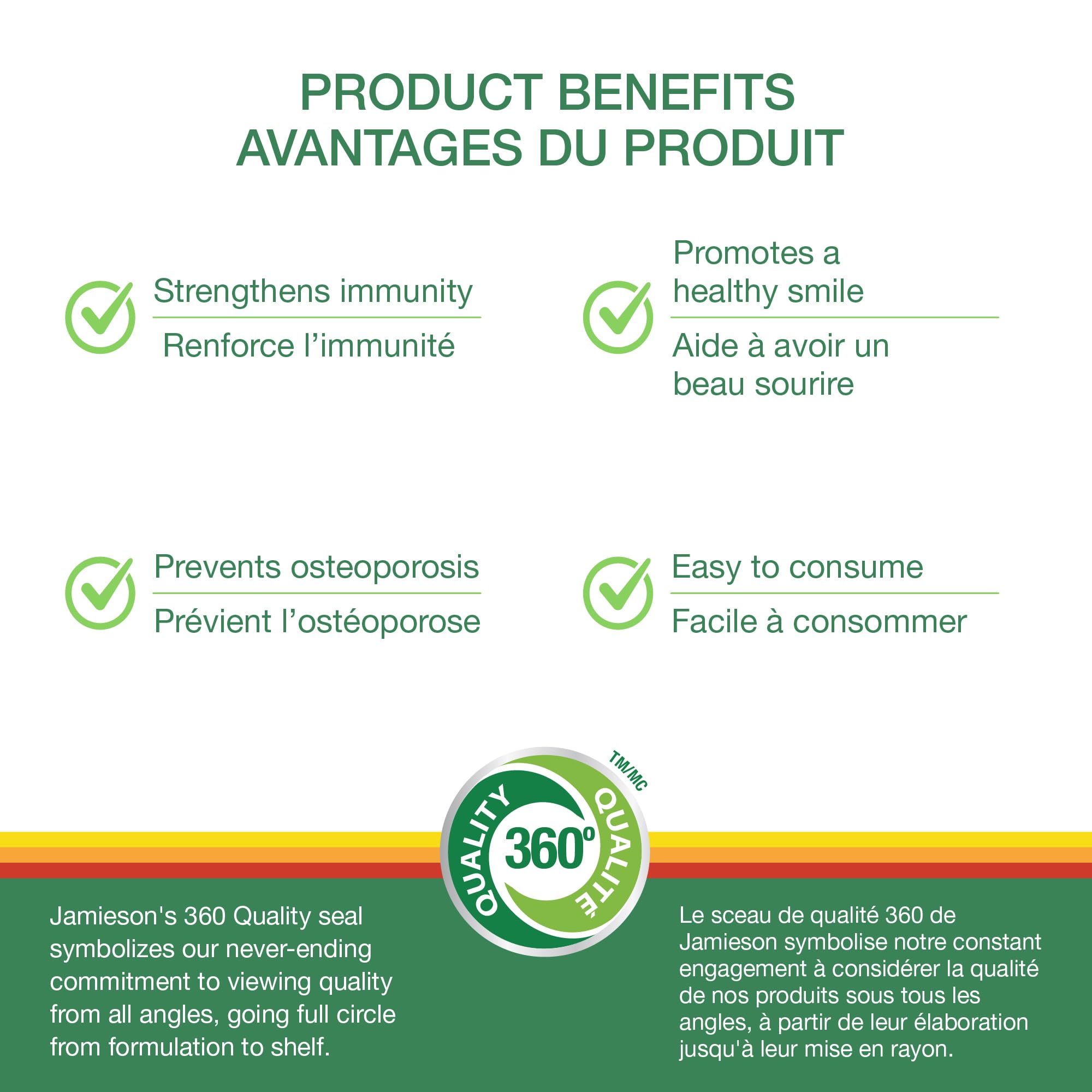 Jamieson D3 bottle label shows easy-to-read vitamin D details