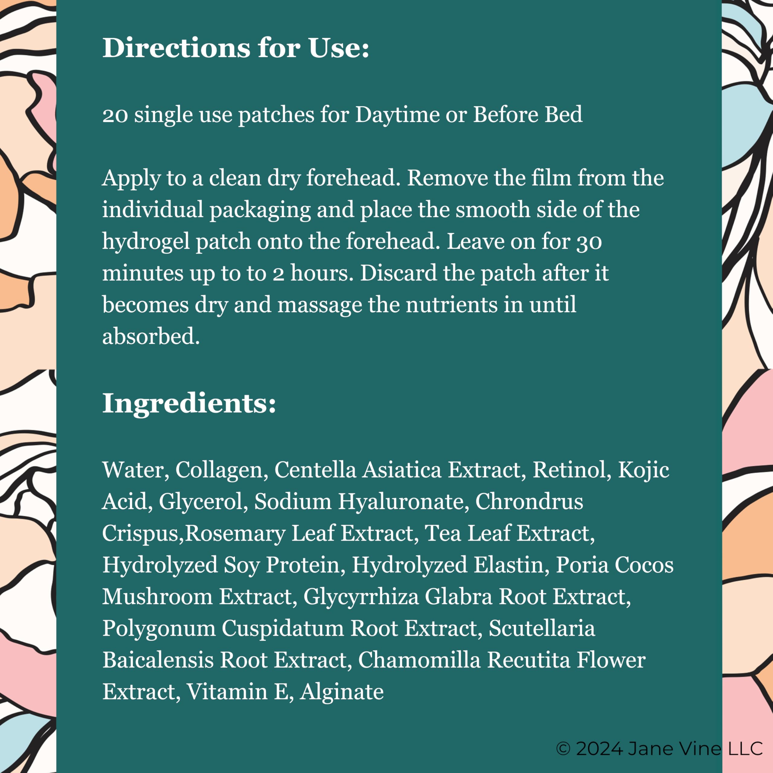 Jane VINE Forehead Patches easy to apply for quick routines.