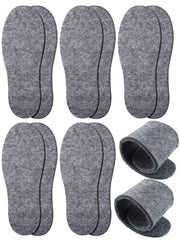 Janmercy wool felt insoles five-pair gray package for daily warmth and rotation
