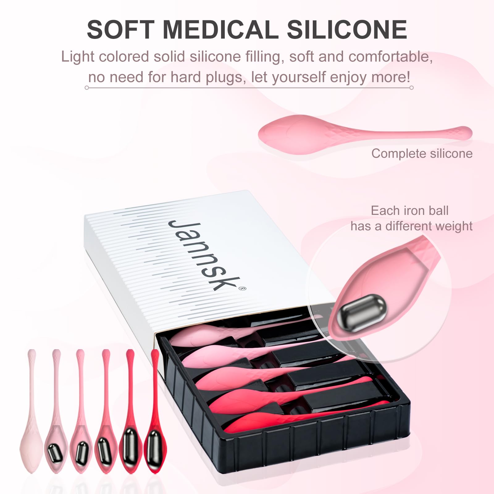 JANNSK Kegel System ergonomic handle and grip for comfortable exercises.