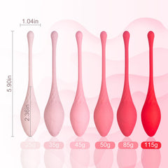 JANNSK Kegel System weights close-up displaying gradual resistance options for tailored workouts.