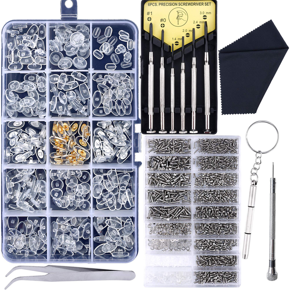 JANYUN kit reparación gafas tornillos, para ajustes precisos y rápidos.