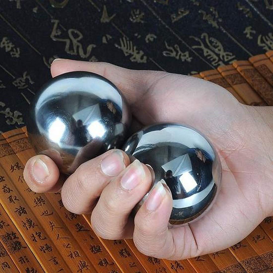 JapanBargain bolas Baoding con acabado cromo brilla y facilita el uso diario