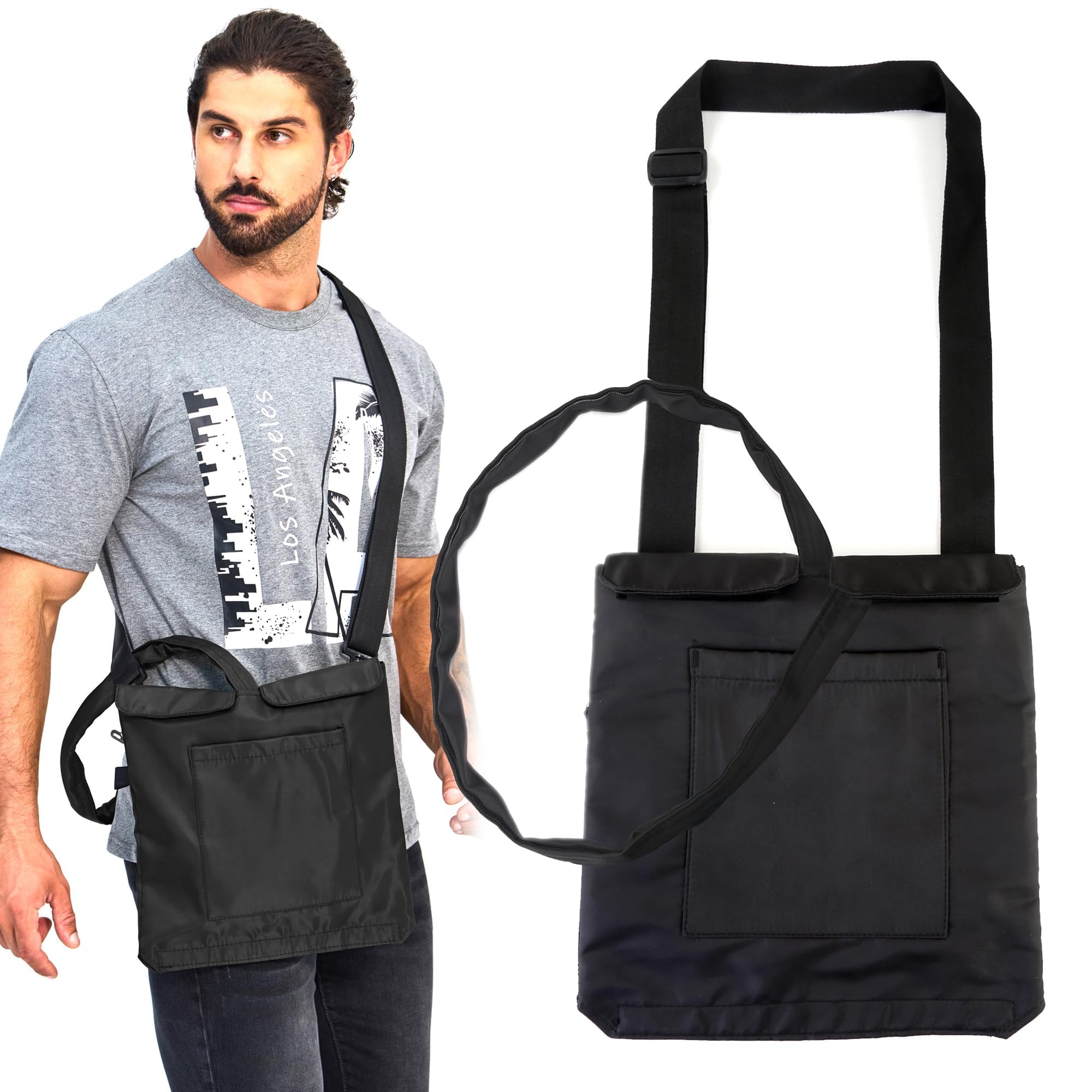 JARCEEVAN bag holder showing easy-access bottom opening for drainage