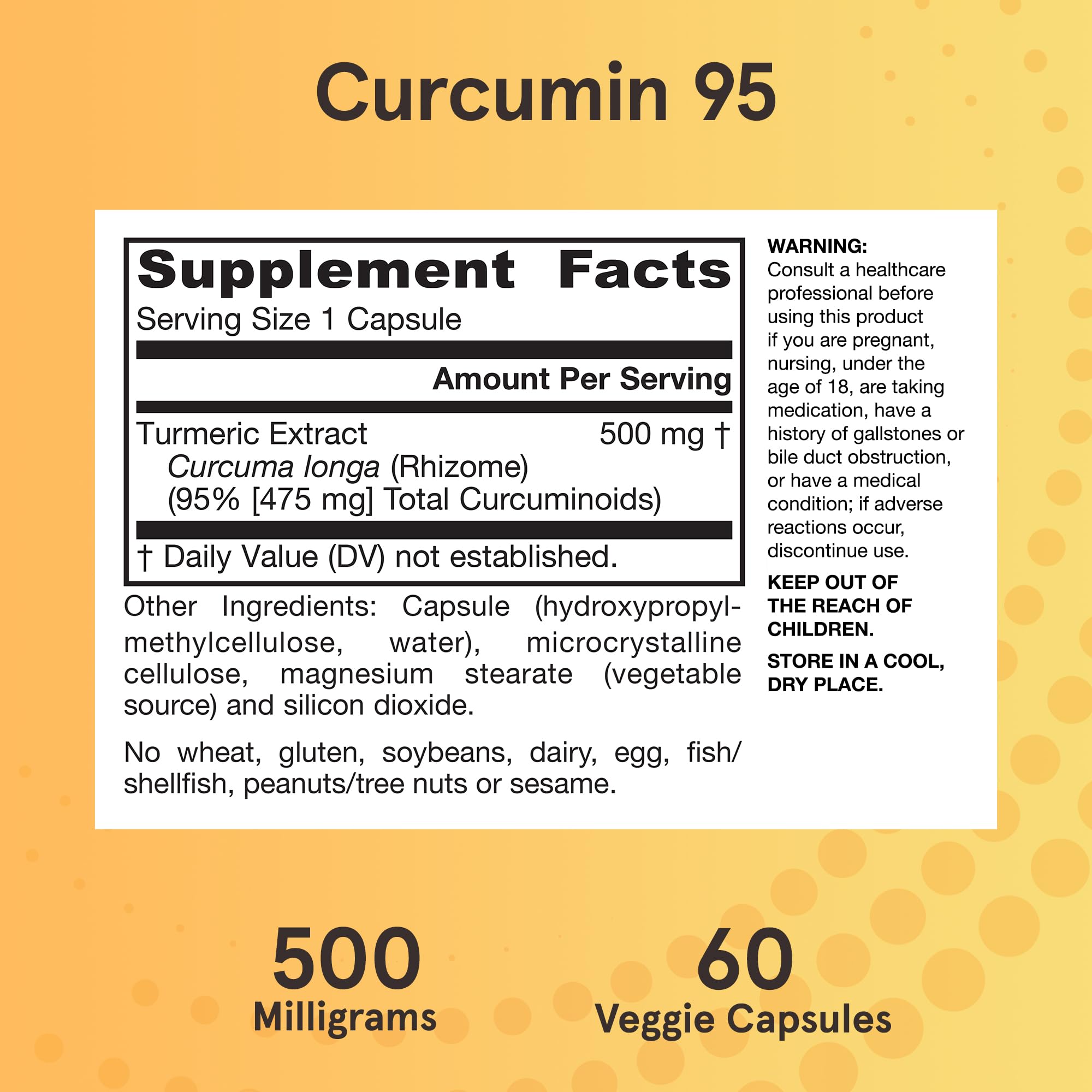 Turmeric root image behind Jarrow Formulas Curcumin 95, illustrating natural origin of the extract