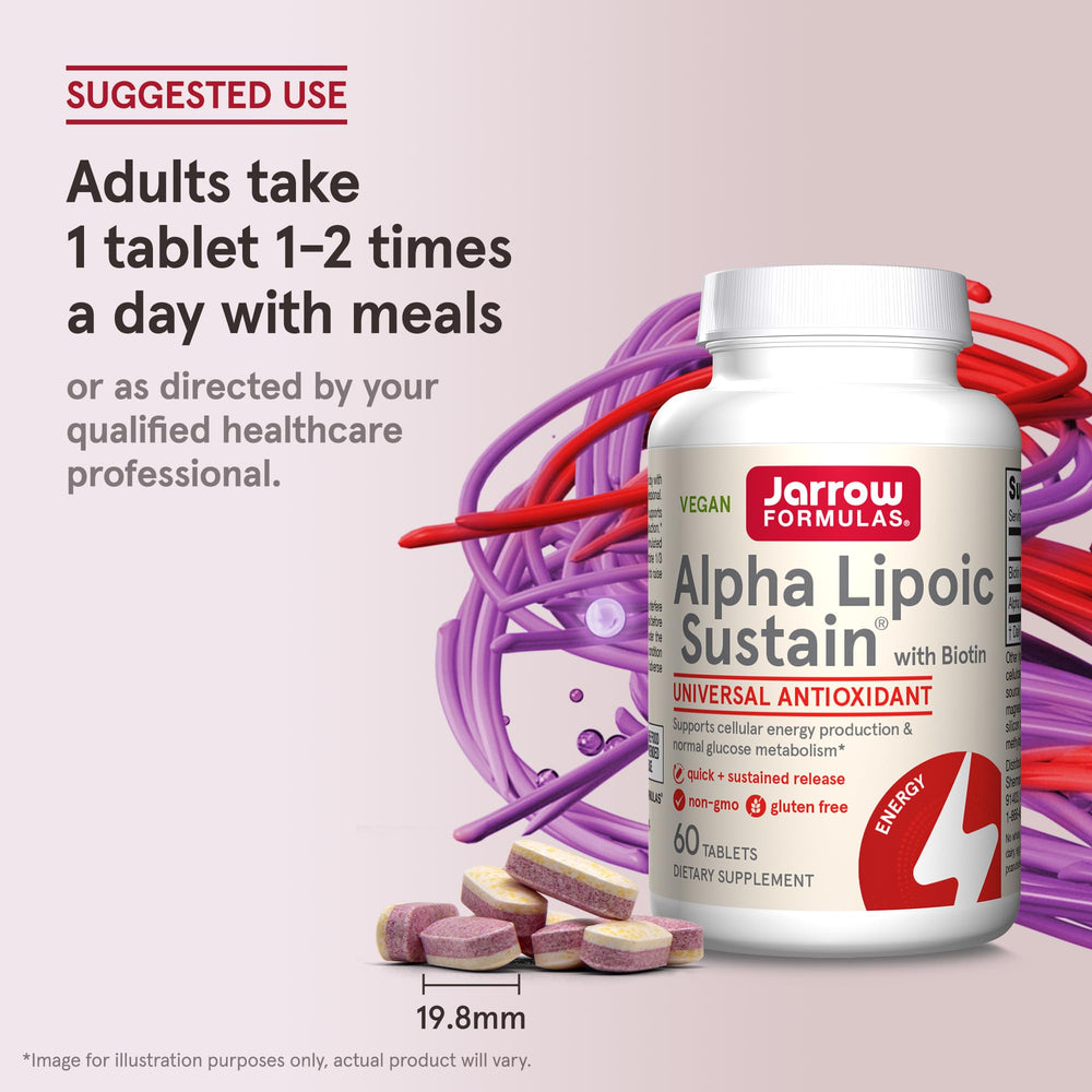 Jarrow Formulas Alpha Lipoic Sustain 60-day supply label close-up