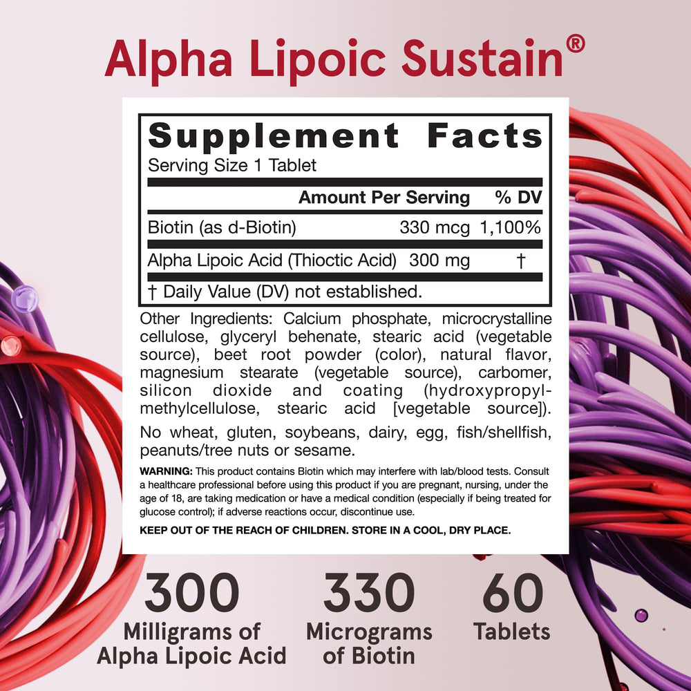 Jarrow Formulas Alpha Lipoic Sustain tablets held in hand