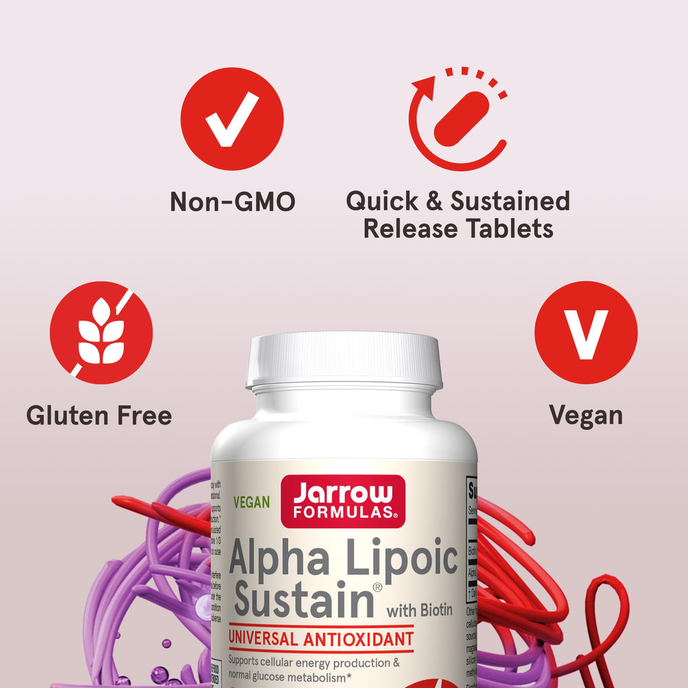 Jarrow Formulas Alpha Lipoic Sustain packaging showing 60-day supply