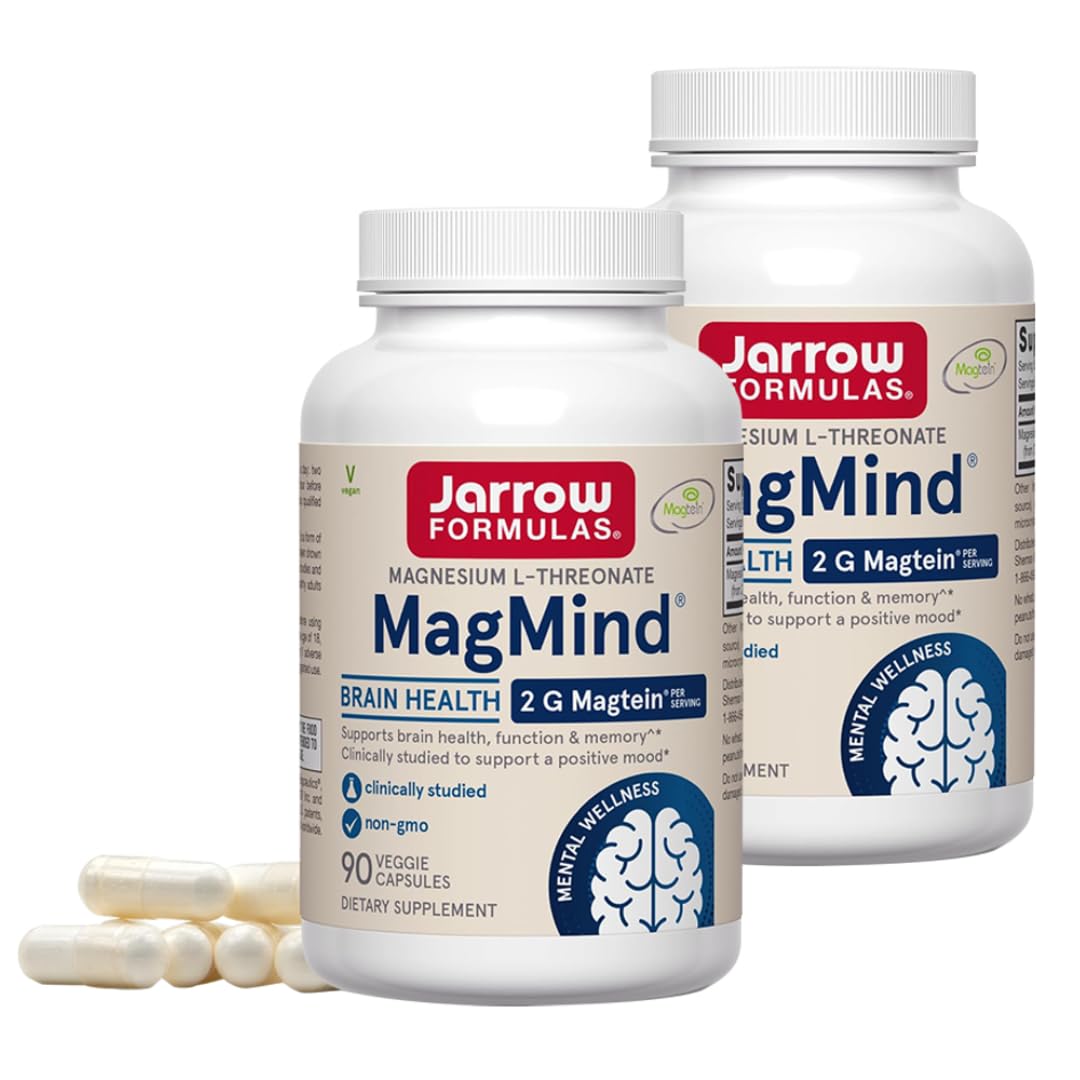 Jarrow Formulas MagMind bottle front showing Magtein for brain health