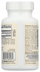 Jarrow Formulas QH-absorb 200 mg softgels bottle label closeup showing dosage options.