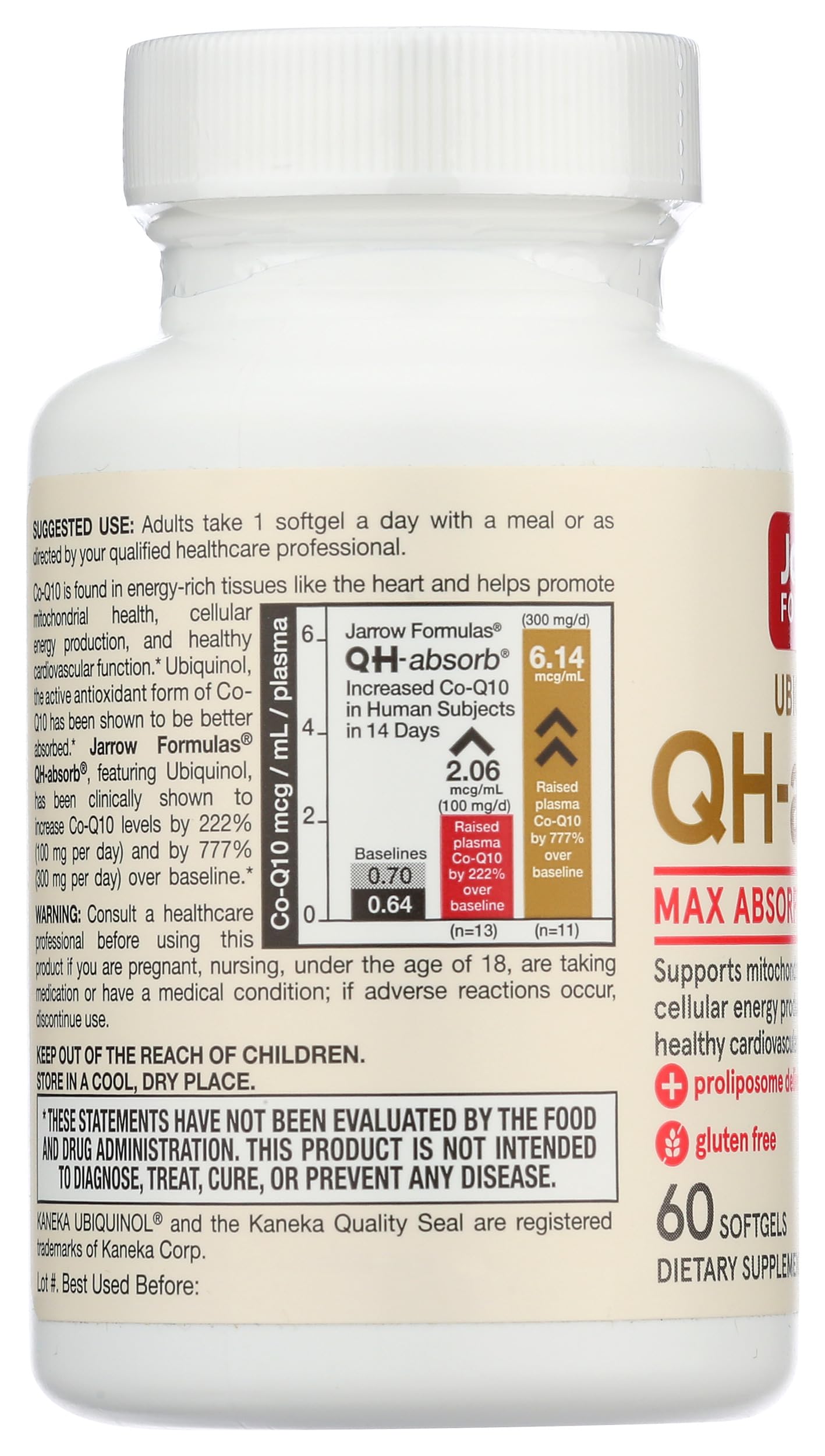 Jarrow Formulas QH-absorb 200 mg softgels bottle with seal ensuring freshness.