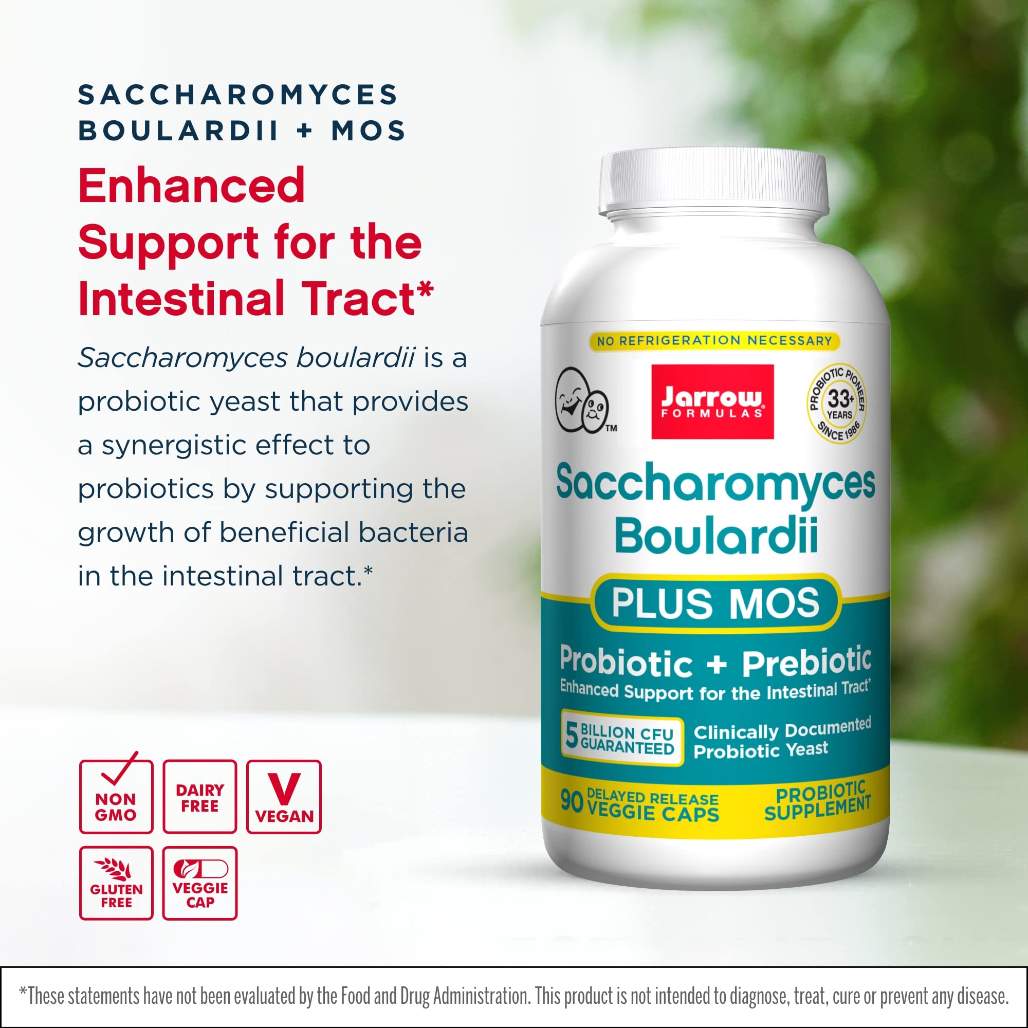 Jarrow Formulas Saccharomyces Boulardii 2-pack box, emphasizing value for ongoing gut care.