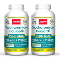 Jarrow Formulas Saccharomyces Boulardii bottle supports digestive balance with 5 billion CFU per serving.