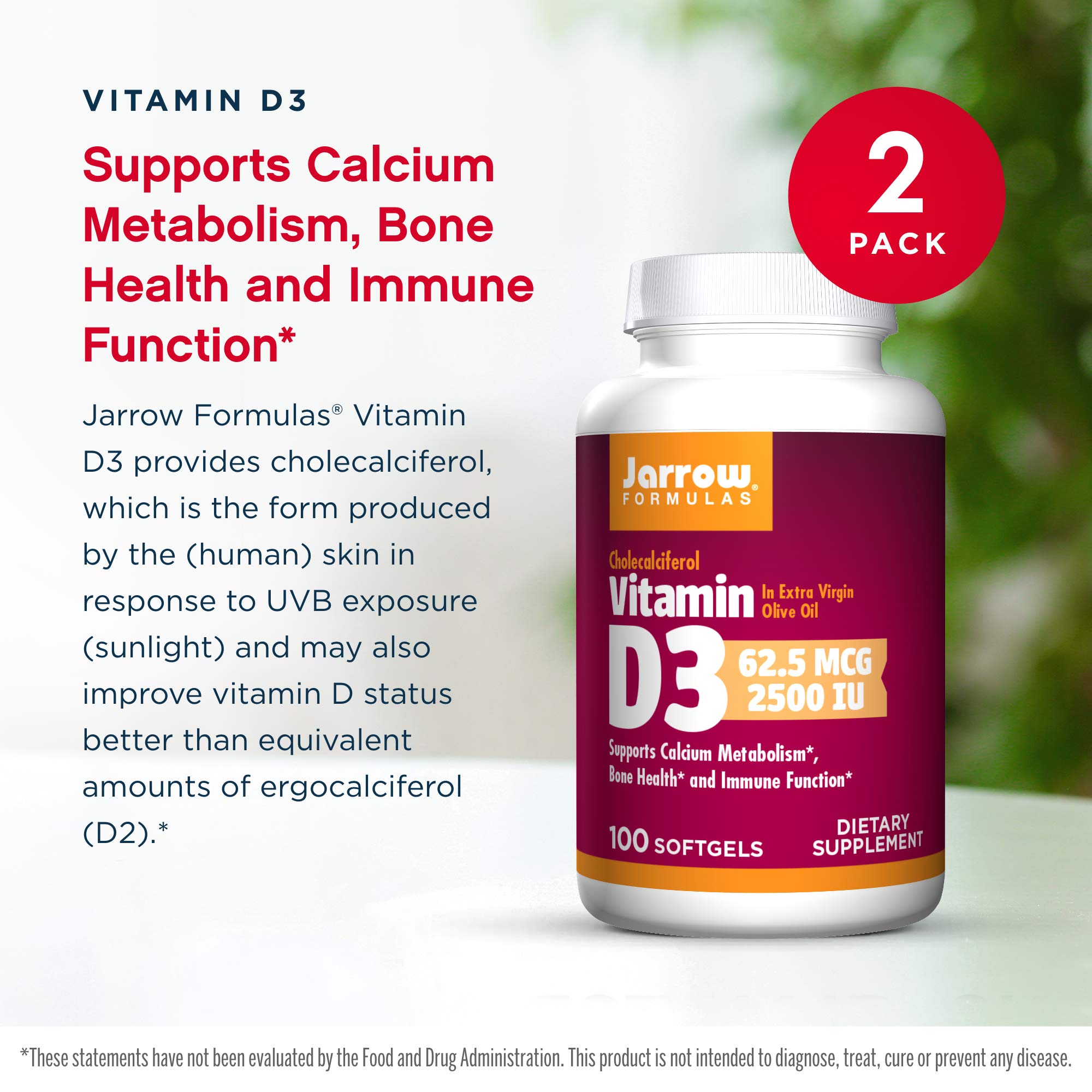 Close-up of Jarrow Formulas Vitamin D3 label highlighting potency