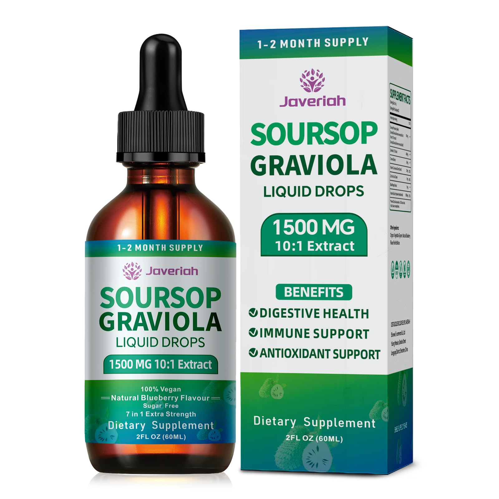 Javeriah Soursop Leaf Drops bottle for daily immune support