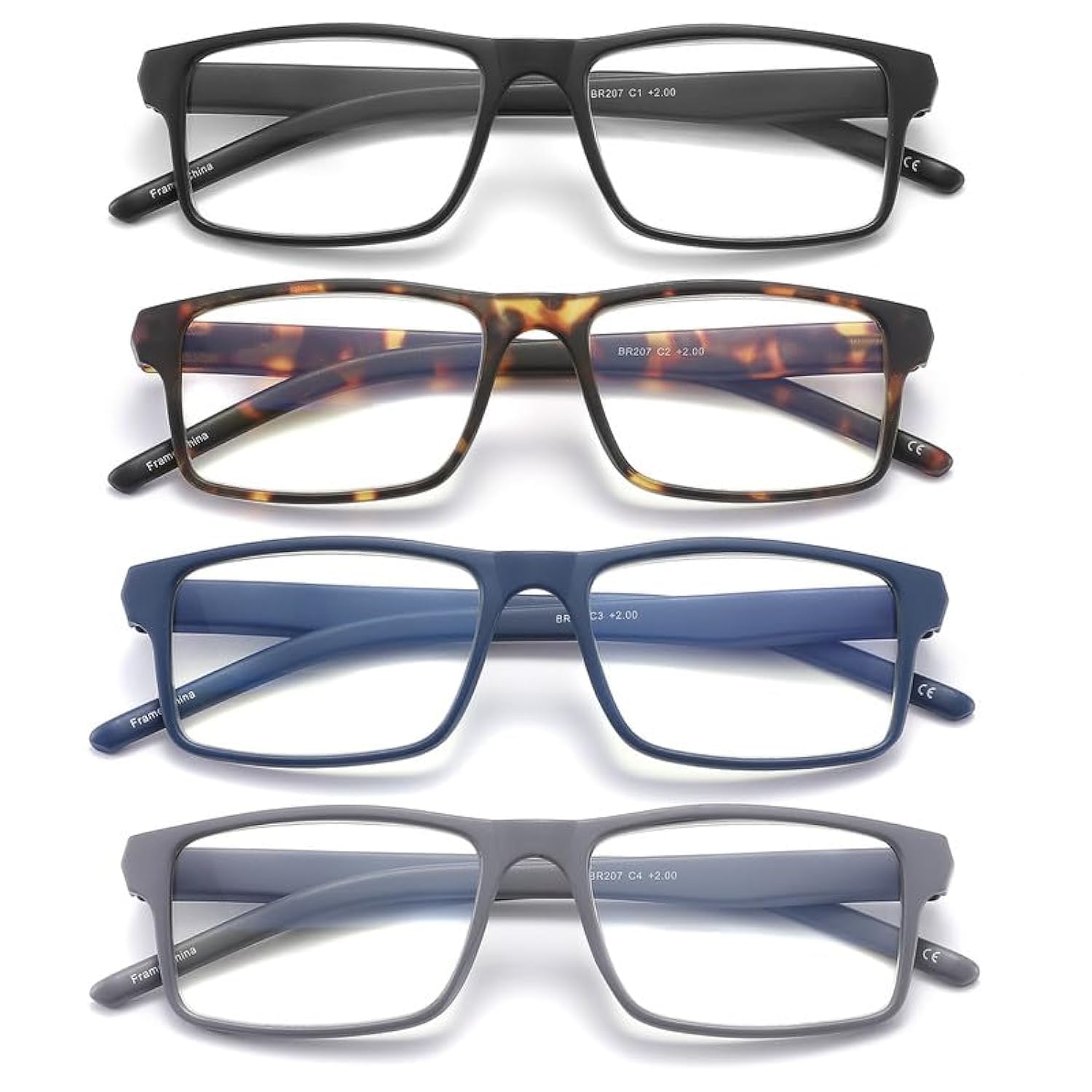 JAWSOCK reading glasses with rectangle frame for all-day desk work