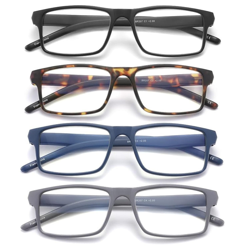 JAWSOCK reading glasses with rectangle frame for all-day desk work