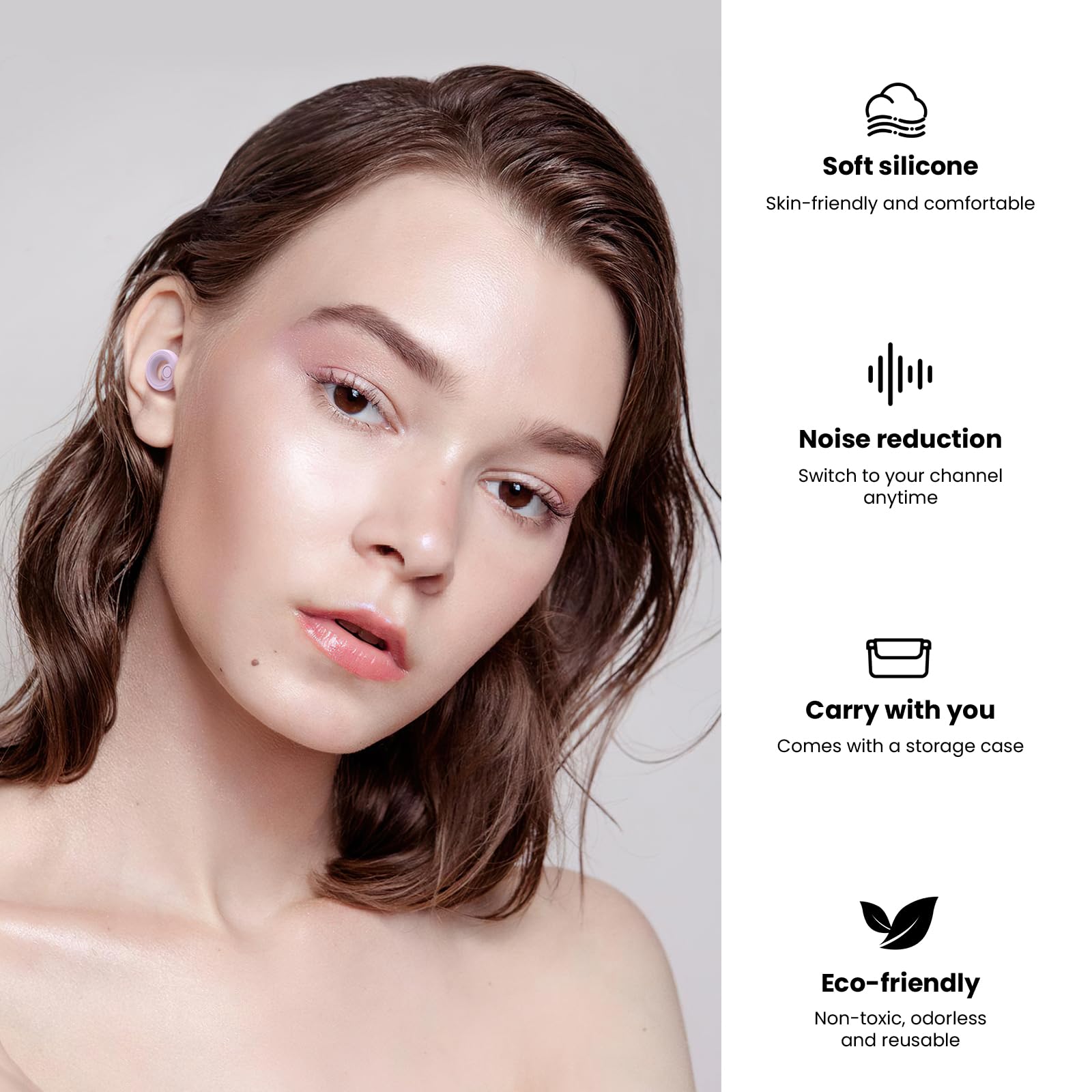 Jayine ear plugs come with a travel case for on-the-go use.