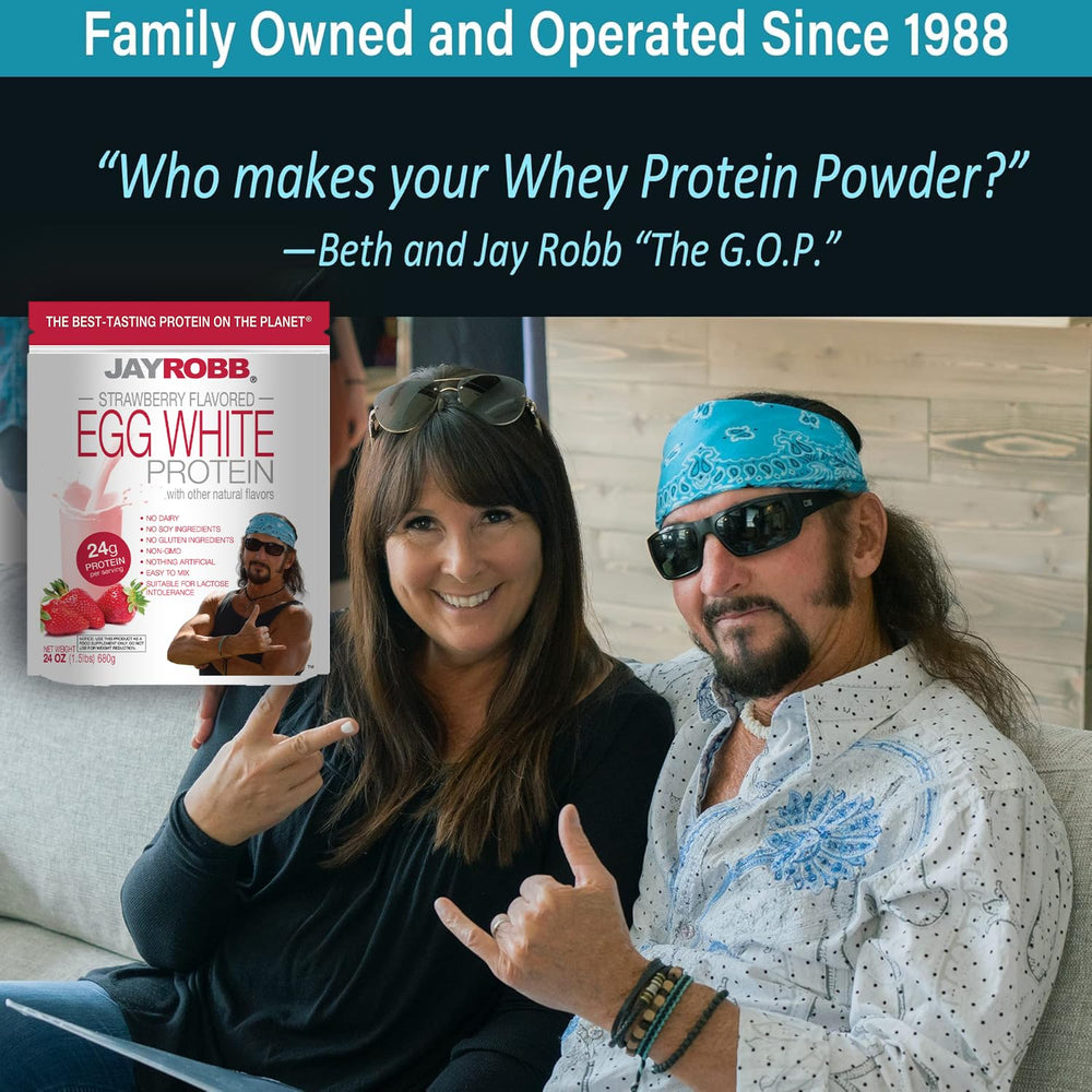 Jay Robb Strawberry Egg White Protein served in a smoothie for a quick, high-protein refreshment.