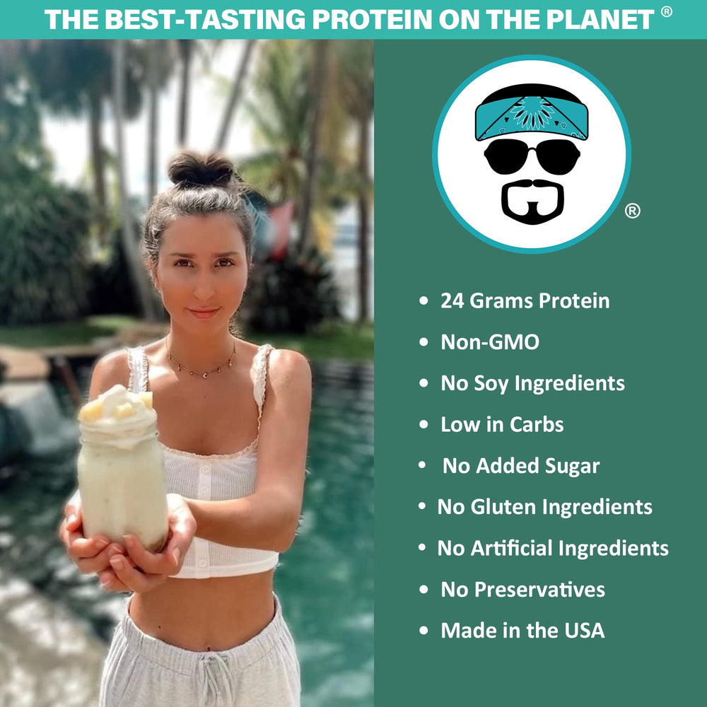 JAYROBB Vanilla Egg White Protein scoop shows precise serving size.