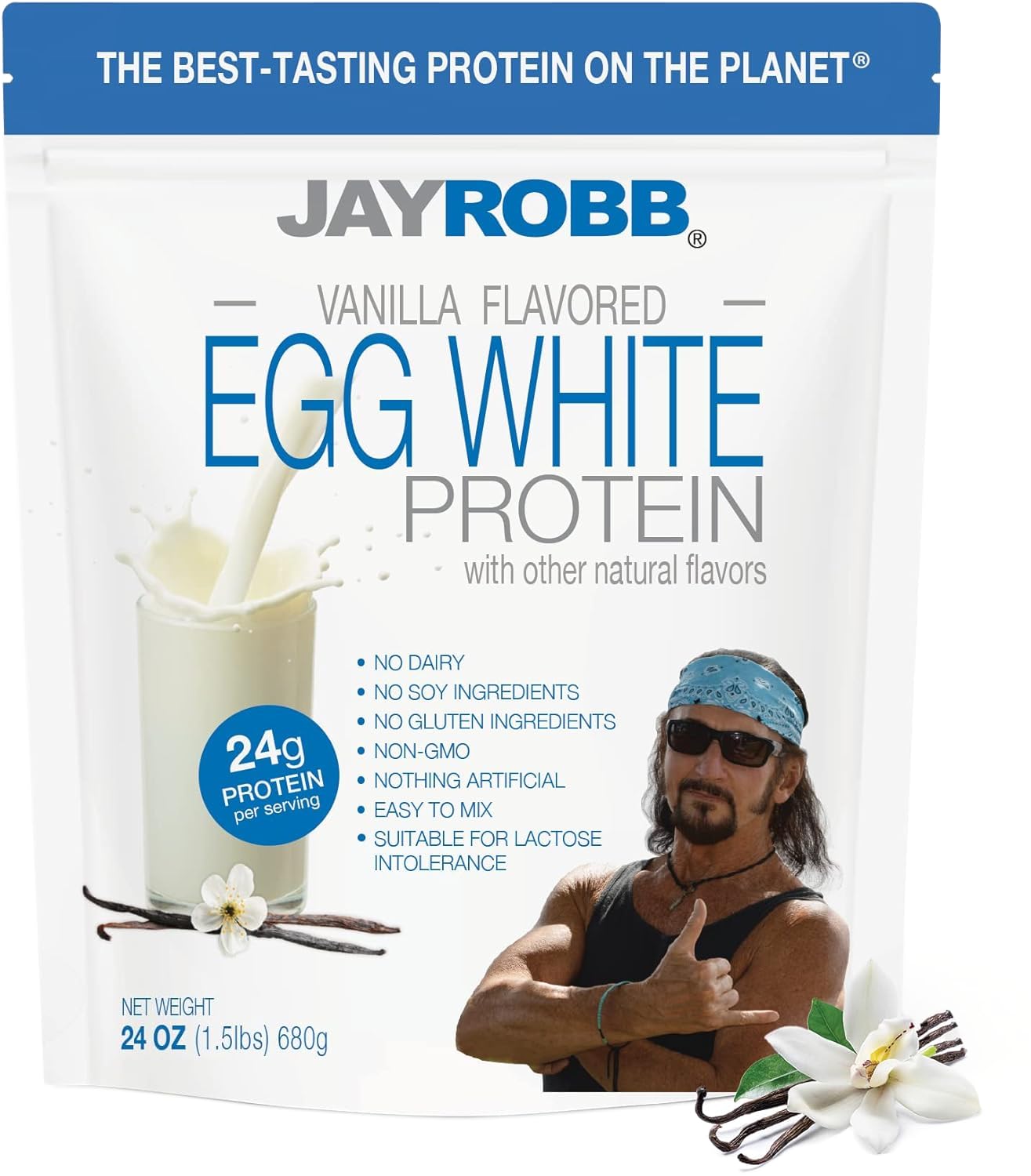 Jay Robb Vanilla Egg White Protein powder bag for quick nutrition