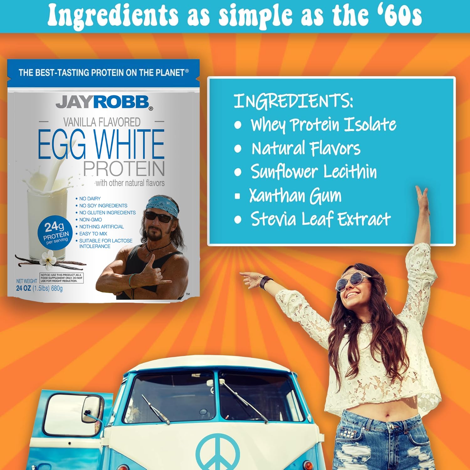 Jay Robb Vanilla Egg White Protein shake in glass, delicious and protein-rich