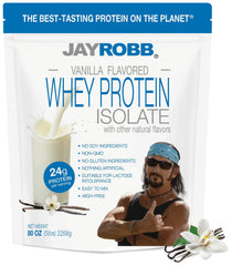 Jay Robb Whey Protein Vanilla tub for quick post-workout shakes.