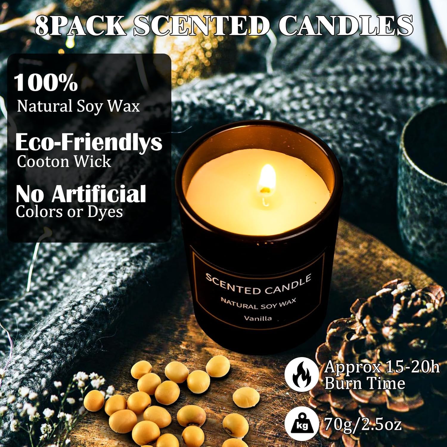 Jaytesen Christmas Rosemary candle for invigorating herbal notes.