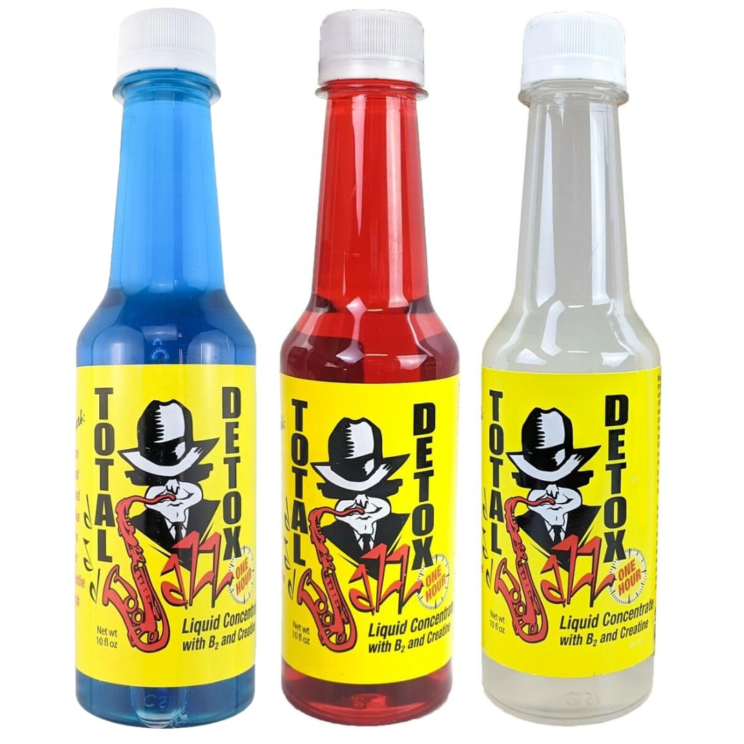 Jazz Detox Total Detox 10oz pack with three bottles, convenient on-the-go detox drink