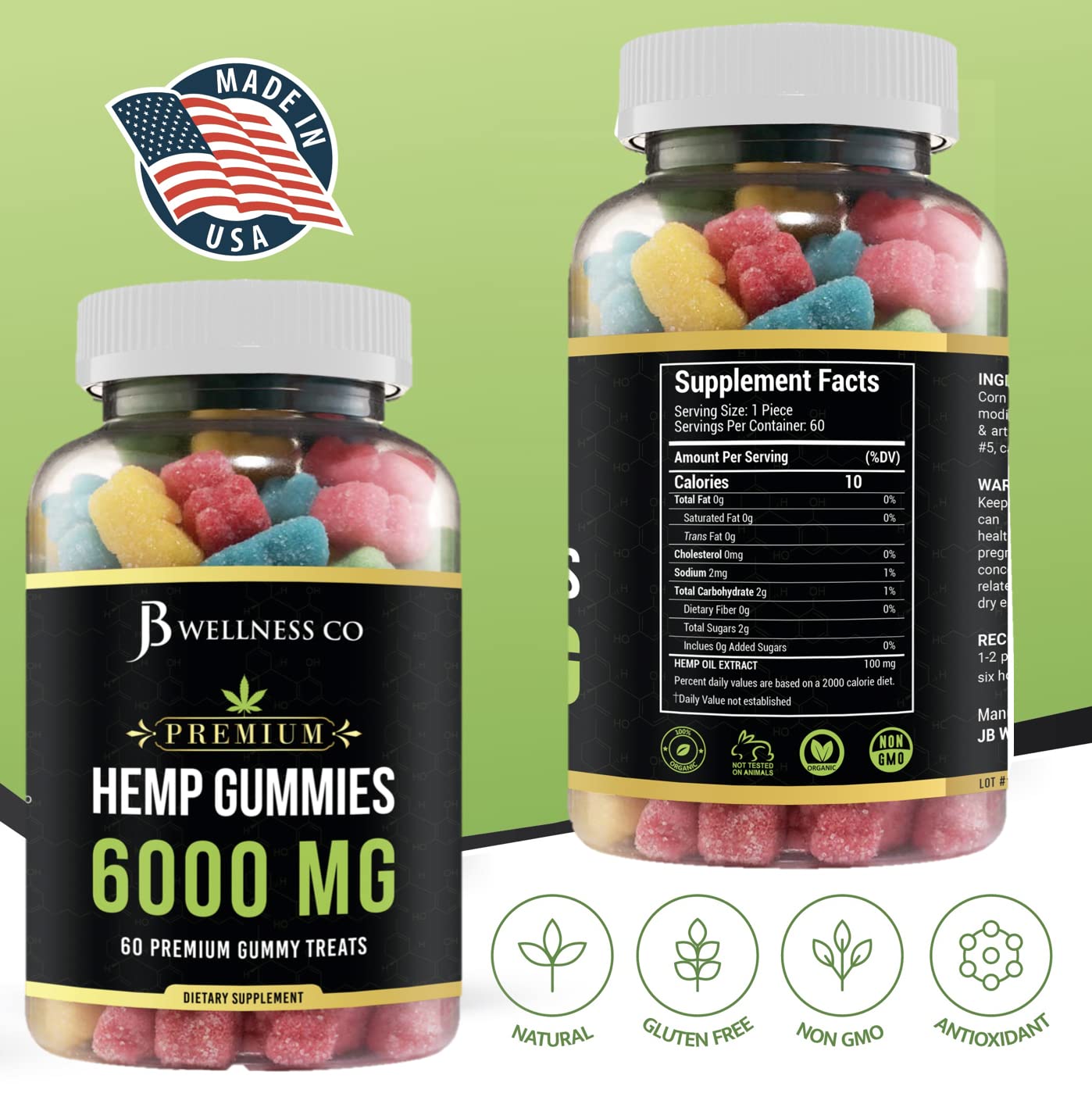 JB Wellness Co hemp gummies on table supporting a relaxing routine