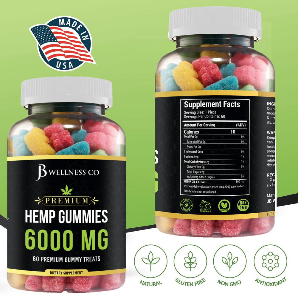 JB Wellness Co hemp gummies on table supporting a relaxing routine