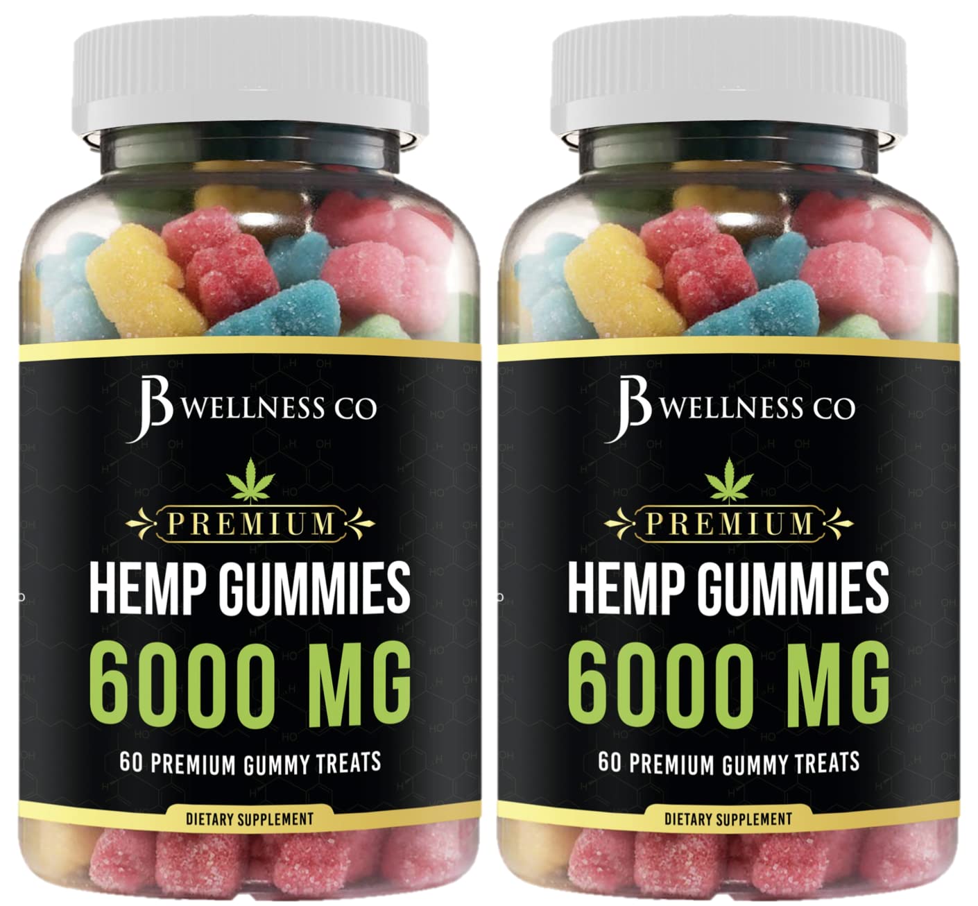 JB Wellness Co hemp gummies bottle front pack for daily wellness