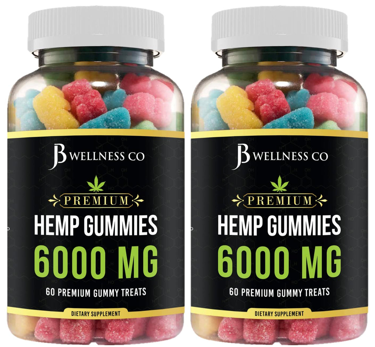 JB Wellness Co hemp gummies bottle front pack for daily wellness