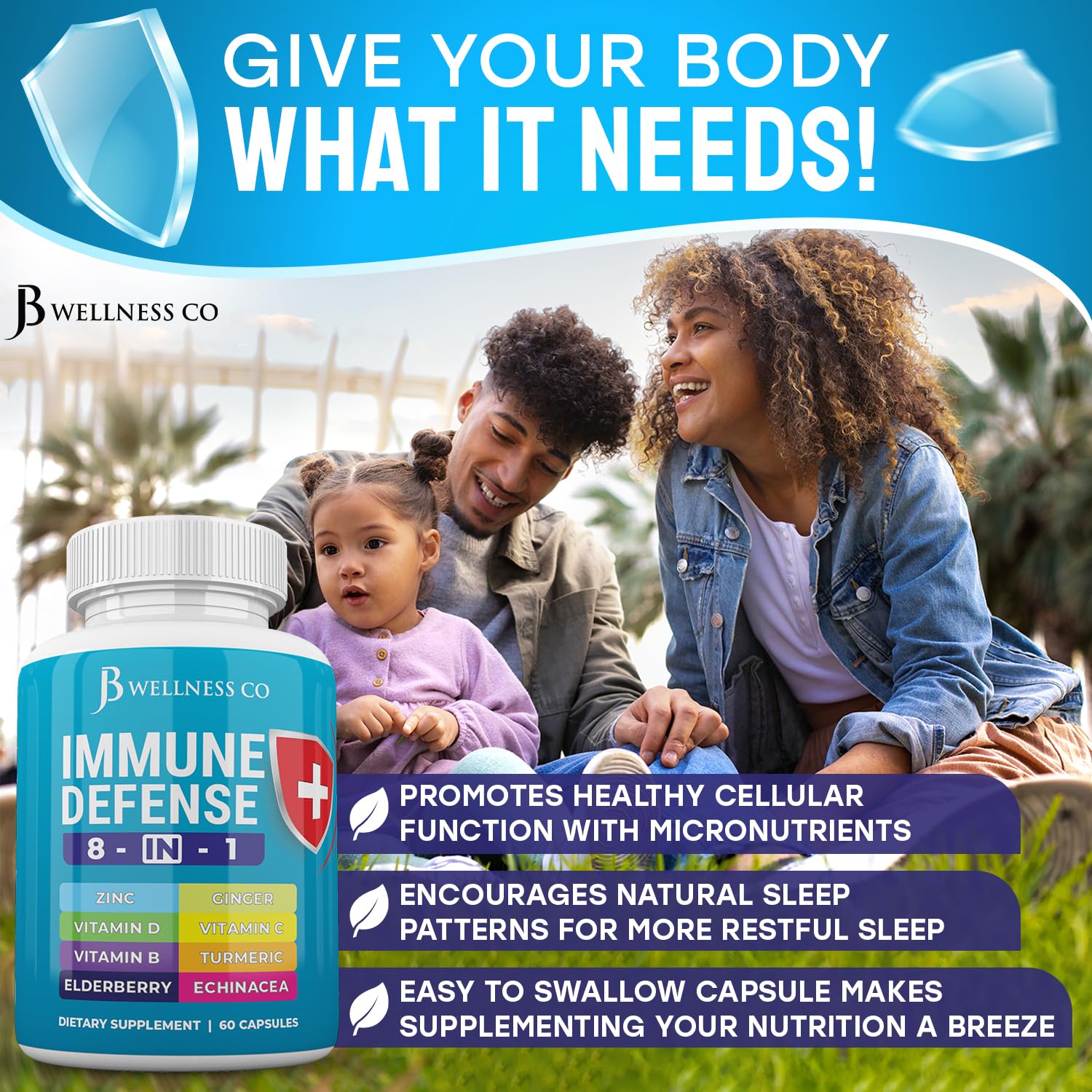 JB Wellness Co elderberry ingredients showcased for natural flavor and color.