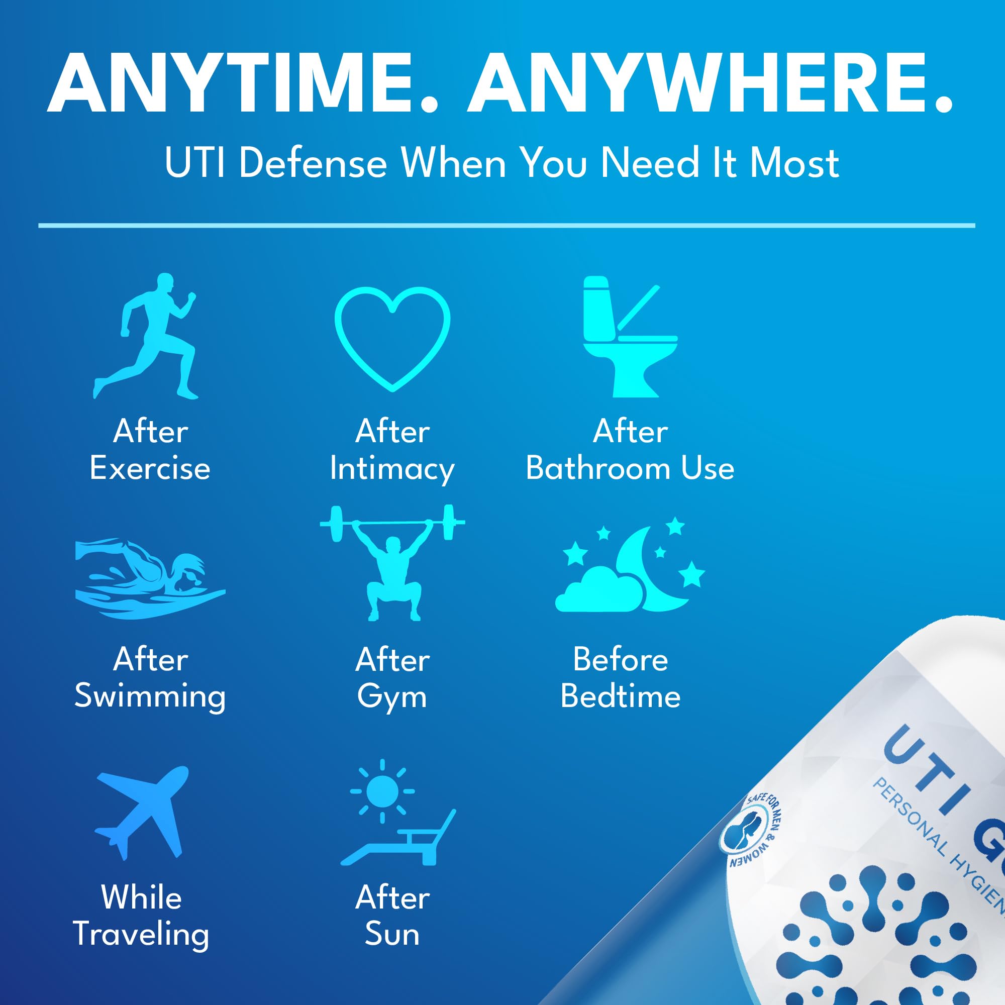 JBOLT Labs UTI Guard travel-friendly bottle tucked in a bag for on-the-go protection