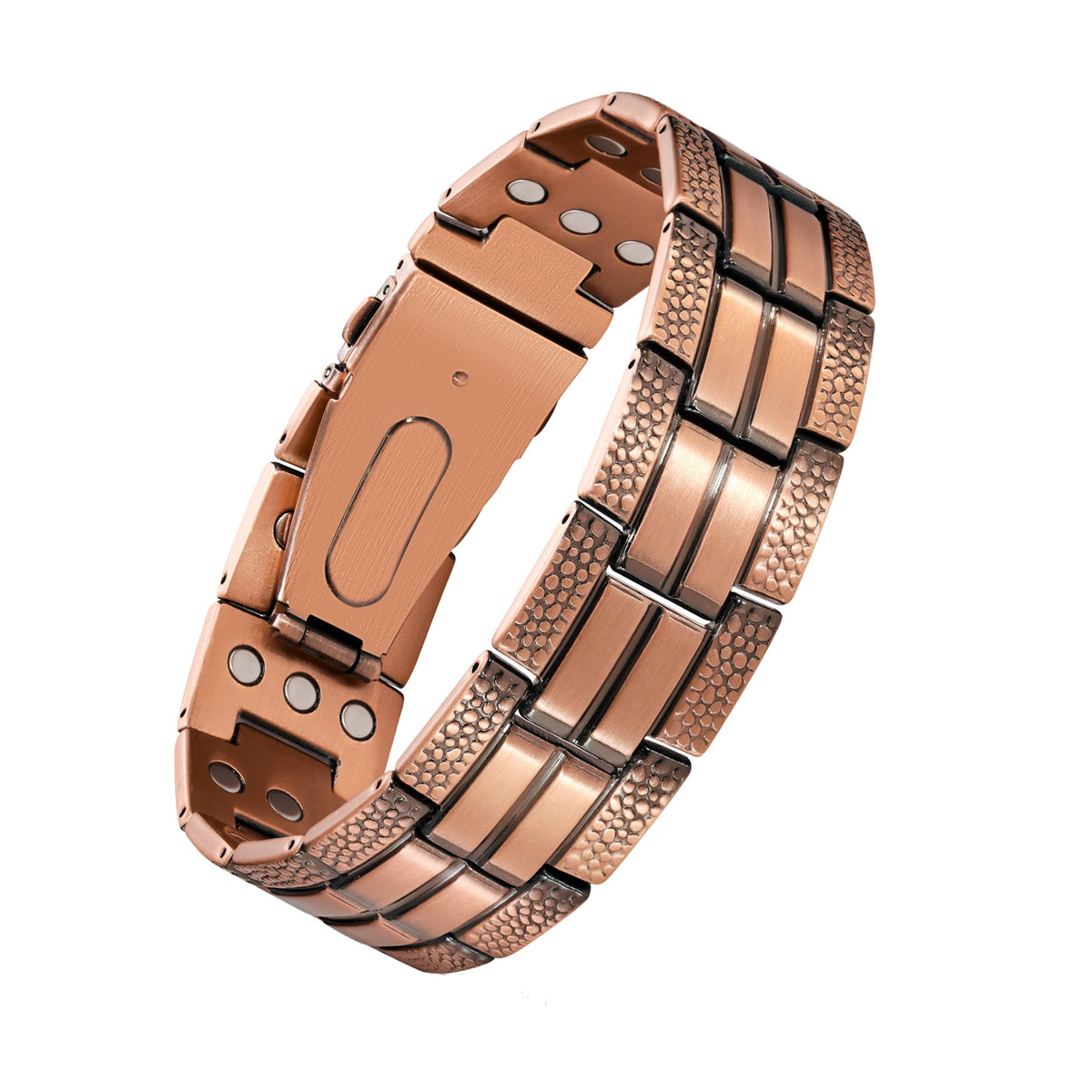 Jecanori 3X magnetic bracelet with fold-over clasp for easy daily wear.
