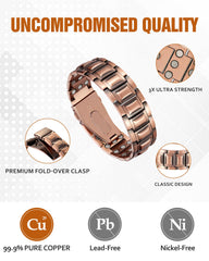 Jecanori adjustable-fit copper bracelet adapts to various wrist sizes.