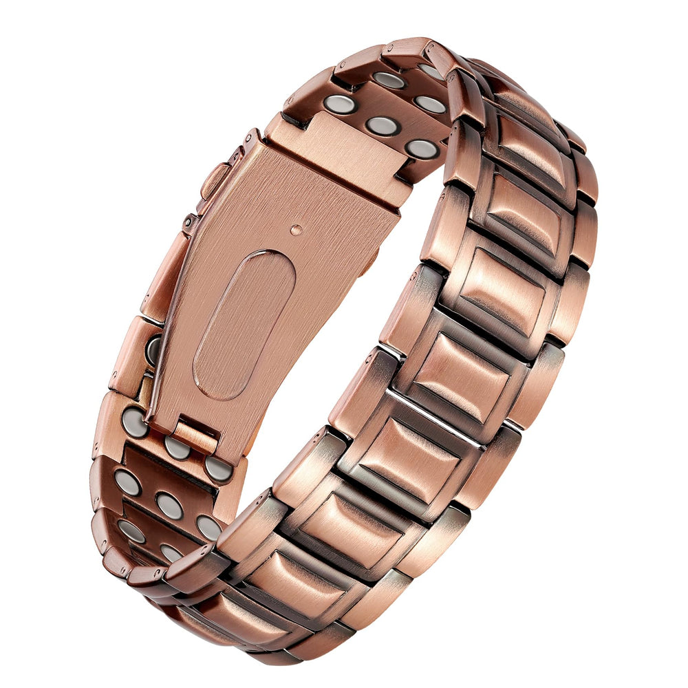Jecanori 3X Strength copper bracelet with fold-over clasp for secure daily wear.