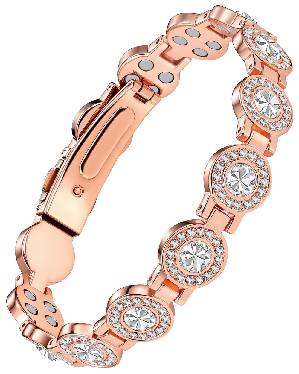 Jecanori 4X strength magnetic copper bracelet for women with visible magnets