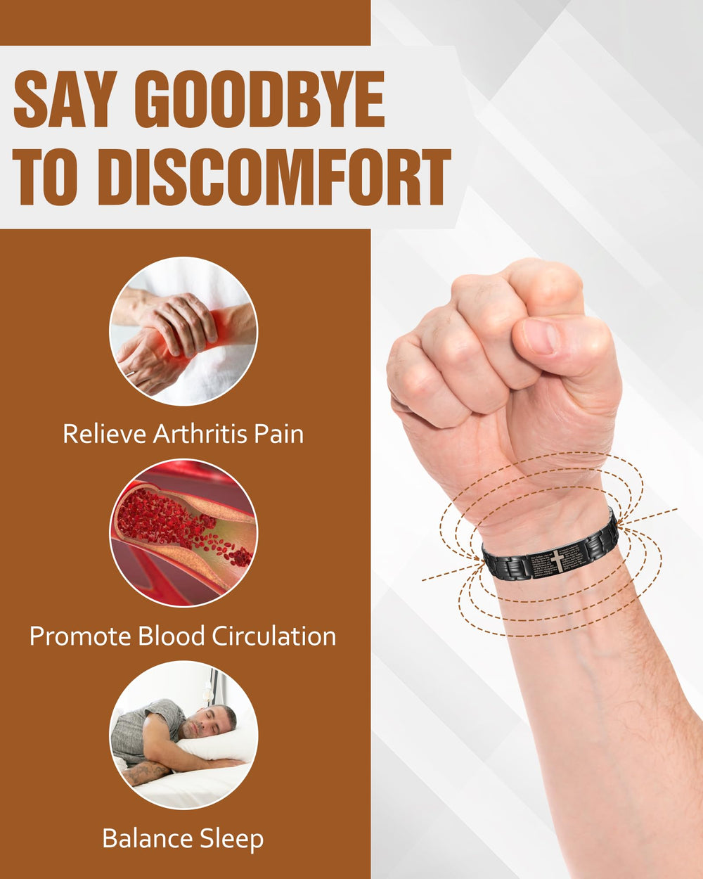 Jecanori adjustable link system demonstrates secure, personalized wrist fit.