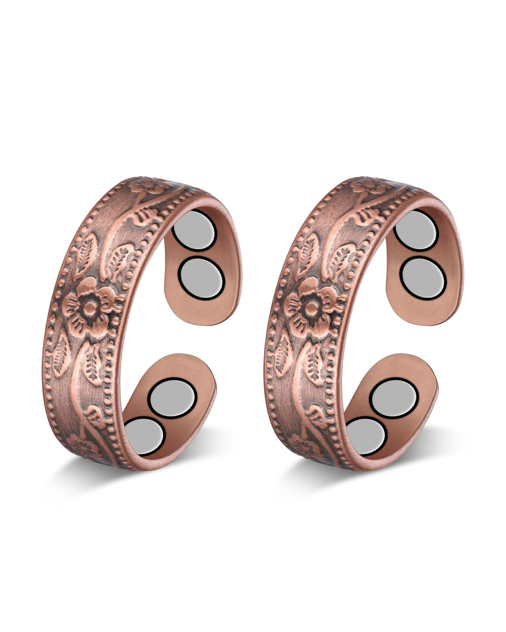 Jecanori Anillo de cobre magnético enfocado en dedo, uso diario para comodidad