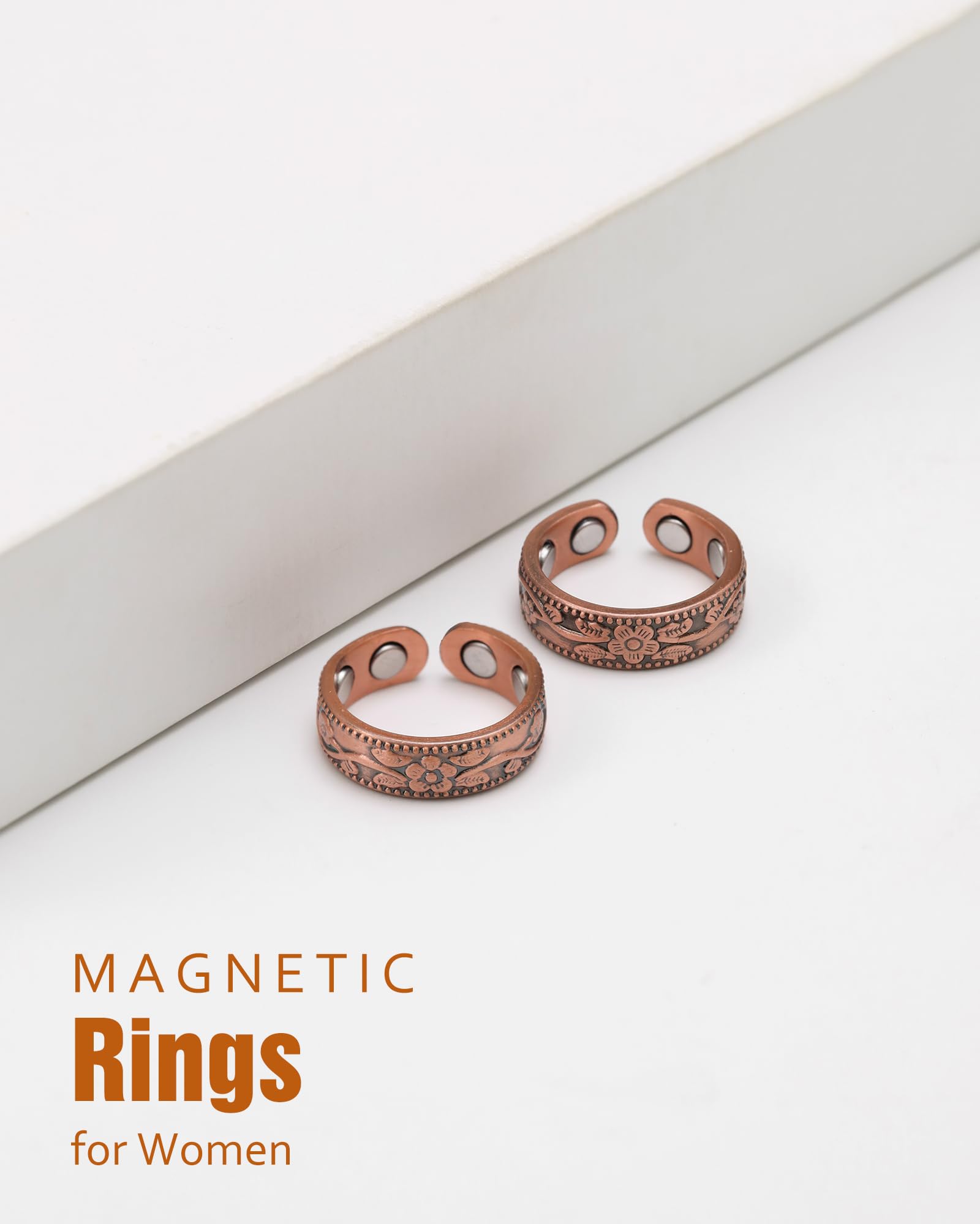 Jecanori Anillo de cobre para uso diario, combina con accesorios
