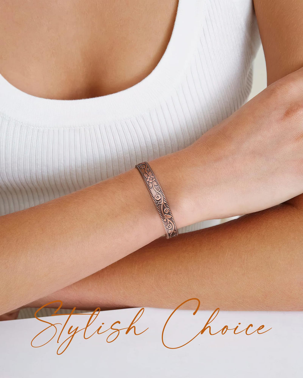 Jecanori care-friendly copper bracelet with patina-friendly finish