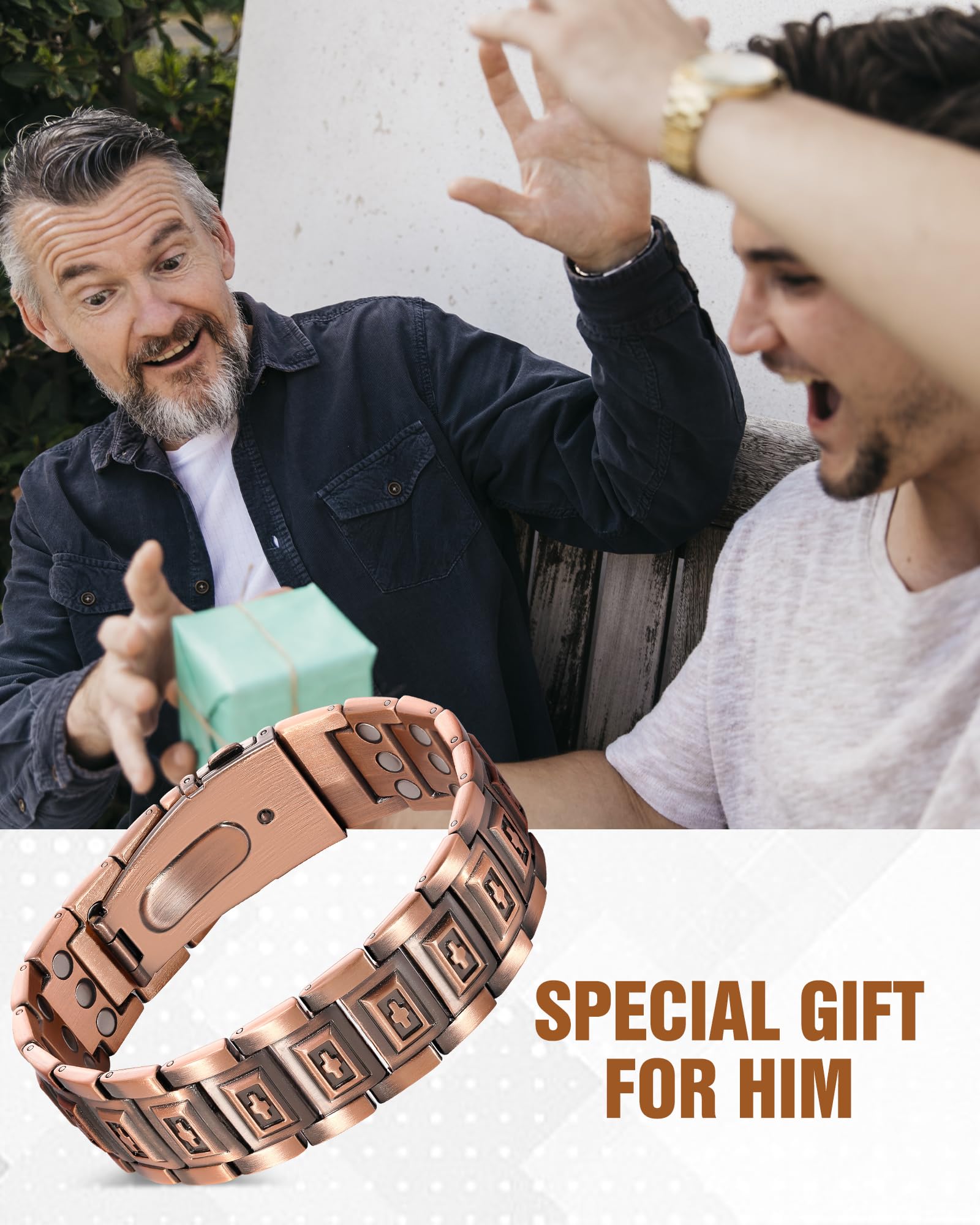 Jecanori copper bracelet detailed copper texture with protective coating