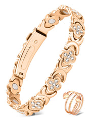 Jecanori copper magnetic bracelet and ring set, front view for daily elegance.