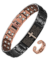 Jecanori copper magnetic bracelet close-up for daily wear with a durable finish.