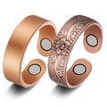 Jecanori 2PCS Copper Rings for Women & Men | Magnetic Therapy, Adjustable Fit, Gift Box