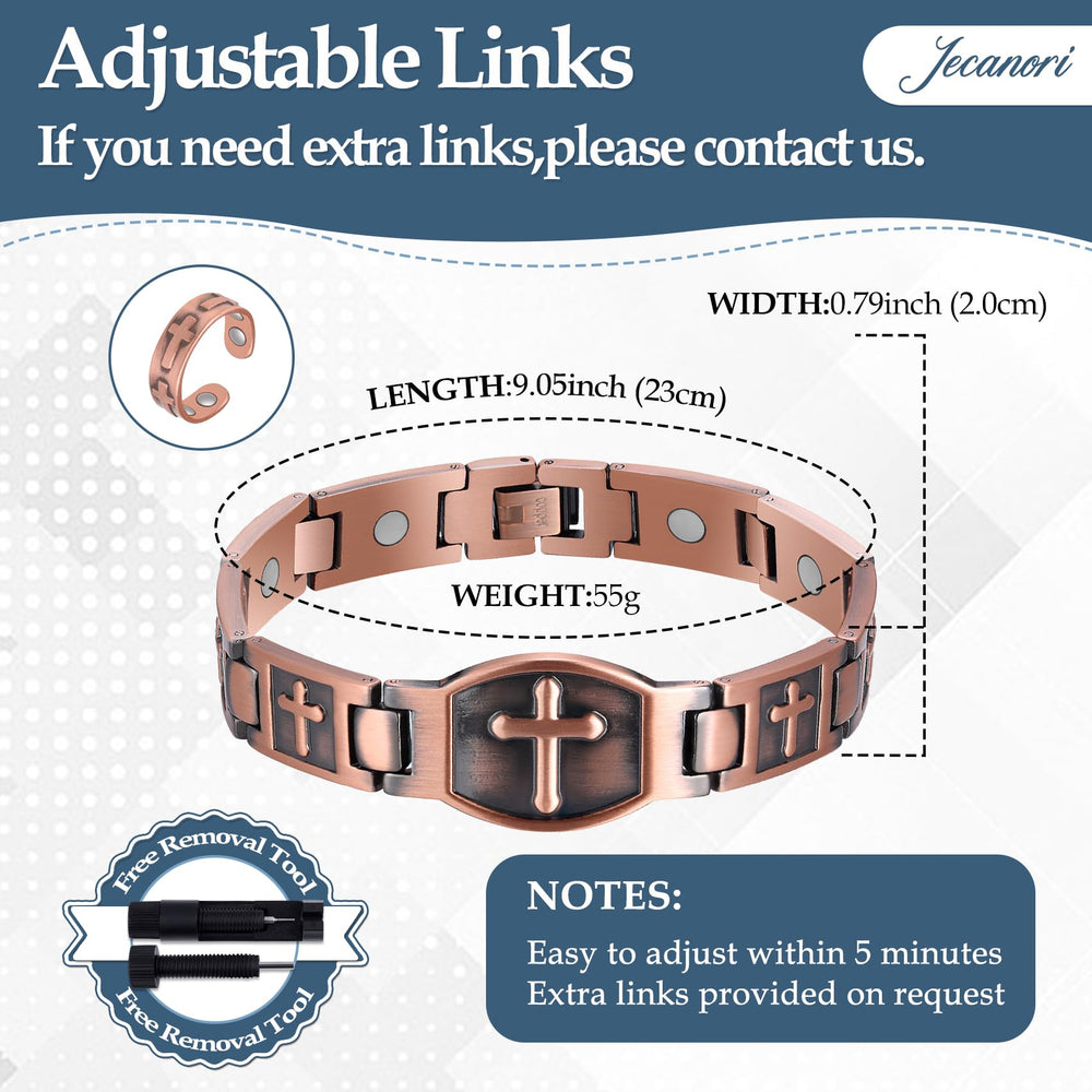 Jecanori free sizing tool included with magnetic bracelet