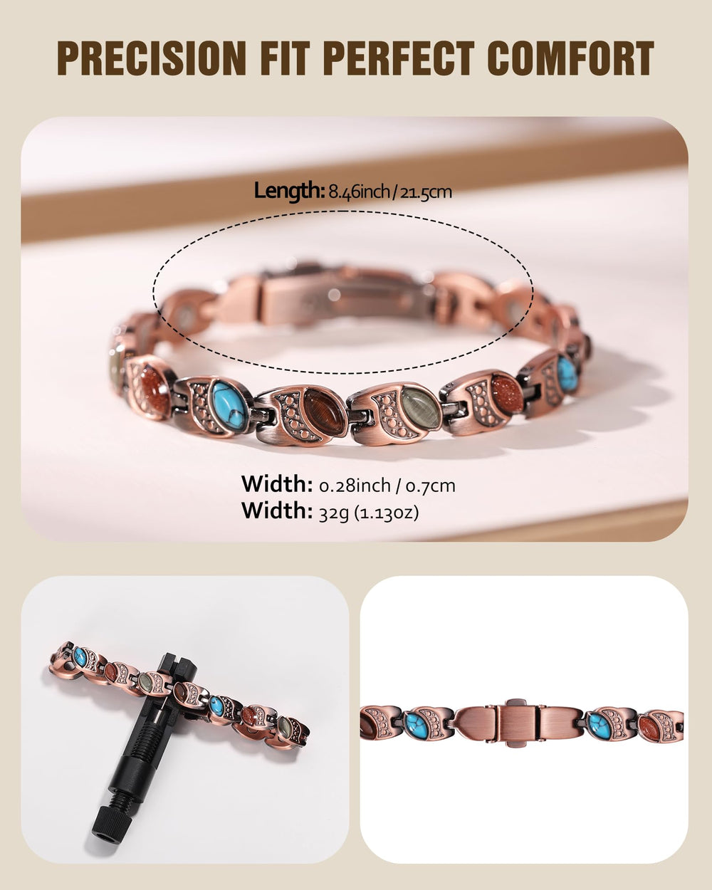 Gift-ready Jecanori copper bracelet in an elegant box
